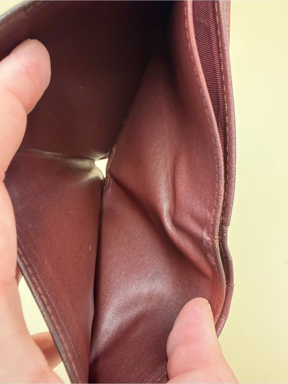 Cartier Dark Brown Leather Bifold Wallet with Gold Corner Hardware